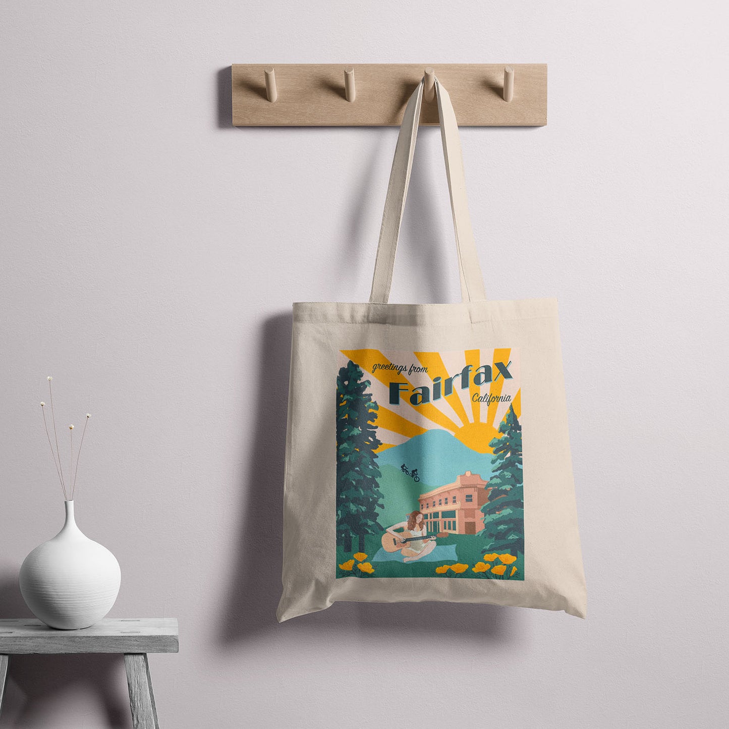 Canvas Tote Bag - Fairfax Travel Print