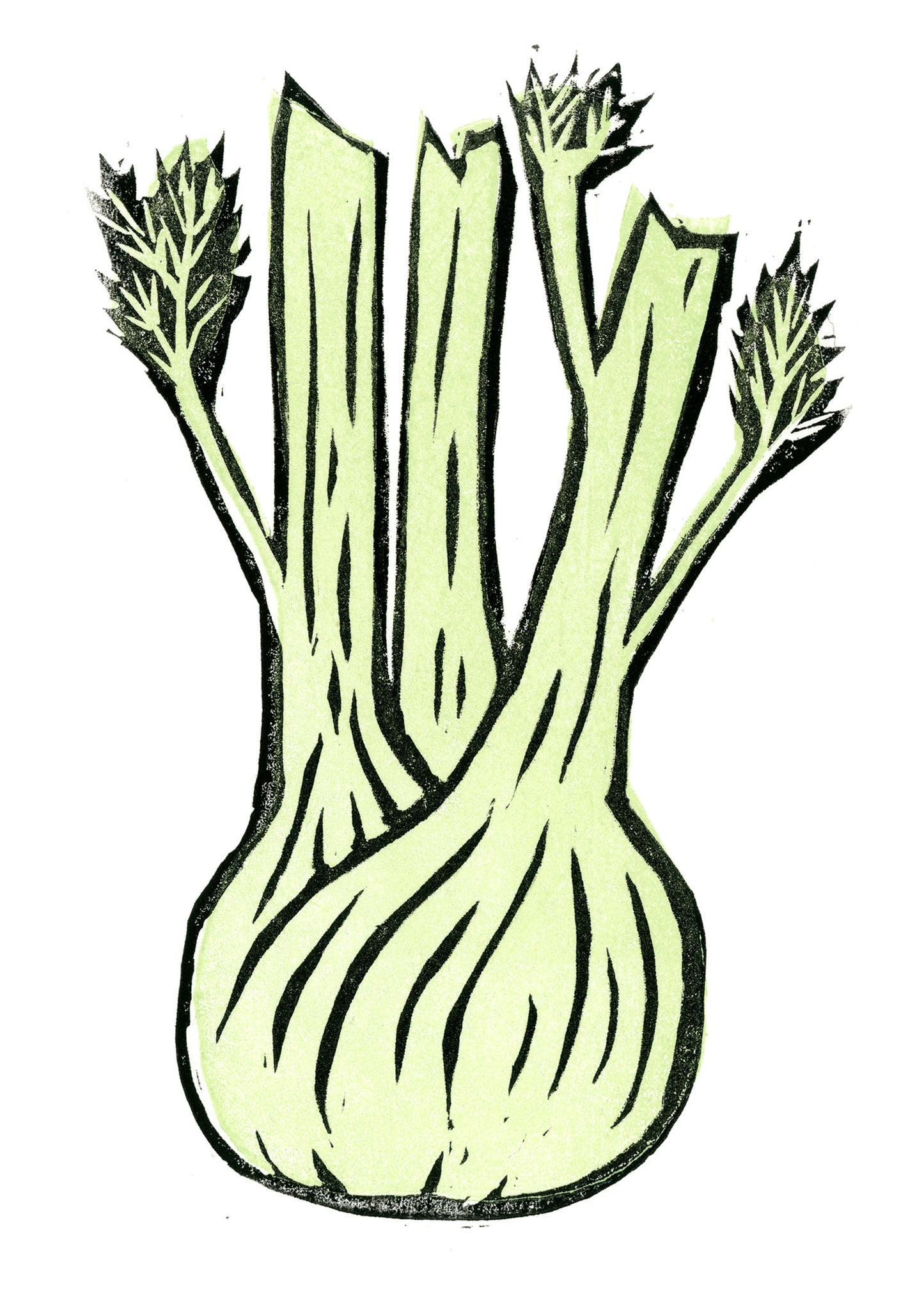Fennel Bulb Block Print