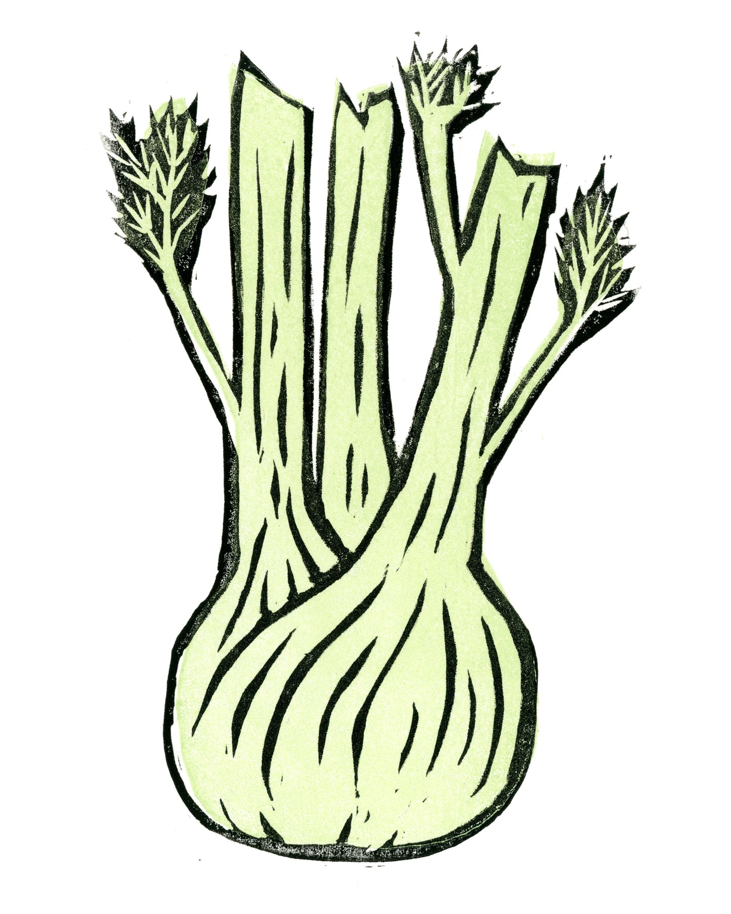 Fennel Bulb Block Print