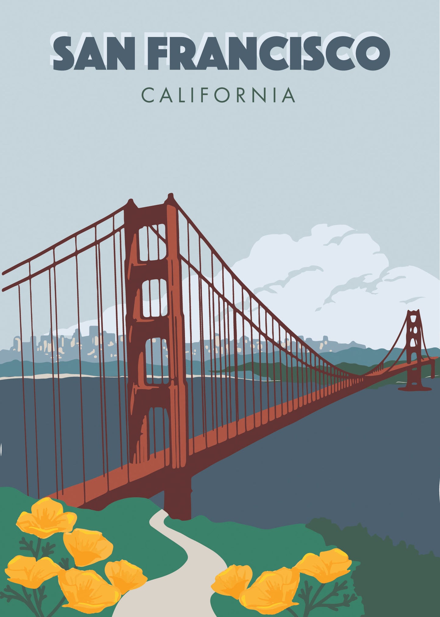 Greeting Card - San Francisco Vintage Travel Print
