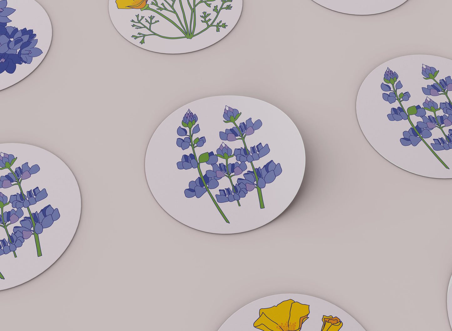3" Round Vinyl Sticker - Lupine