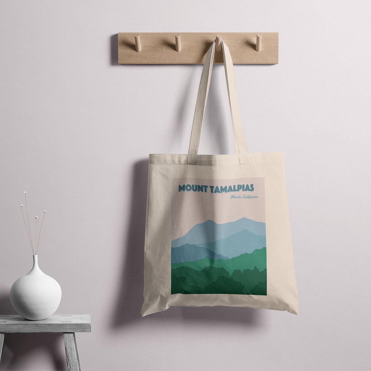 Canvas Tote Bag - Mount Tam Travel Print