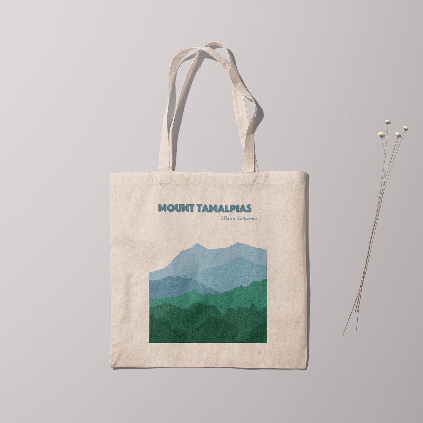 Canvas Tote Bag - Mount Tam Travel Print