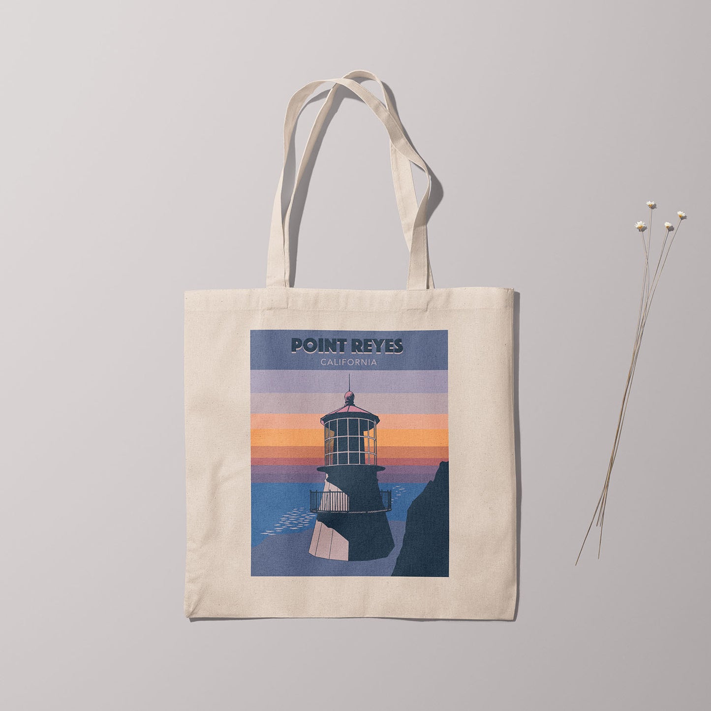 Canvas Tote Bag - Point Reyes Vintage Travel Print