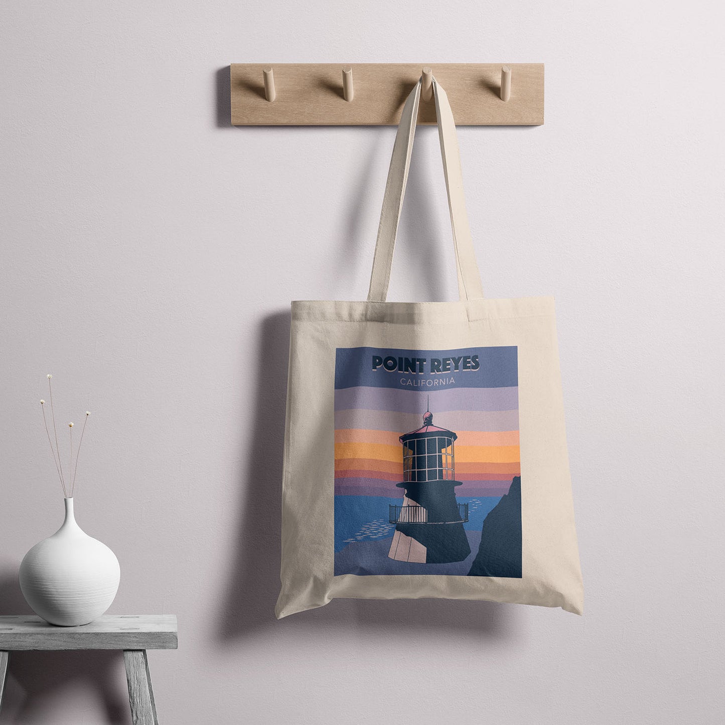 Canvas Tote Bag - Point Reyes Vintage Travel Print