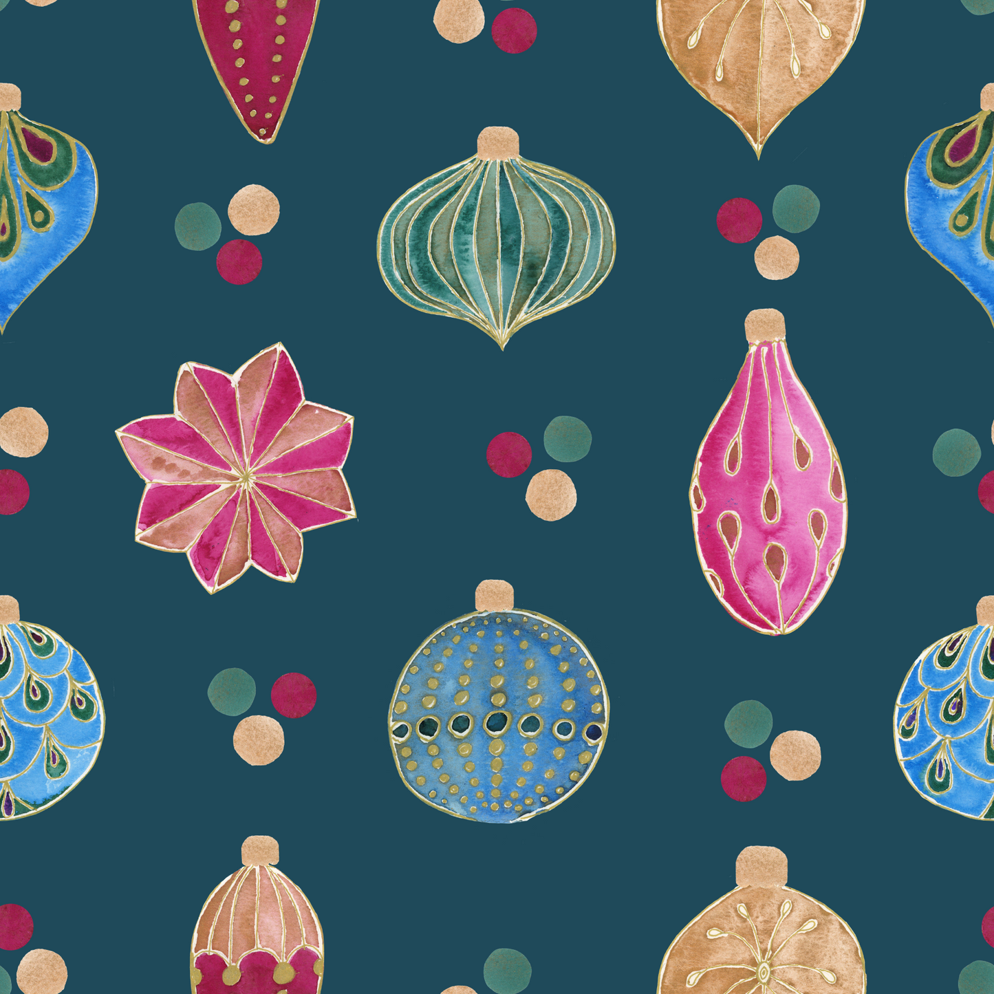 Double Sided Wrapping Paper Sheets - Deco Ornaments