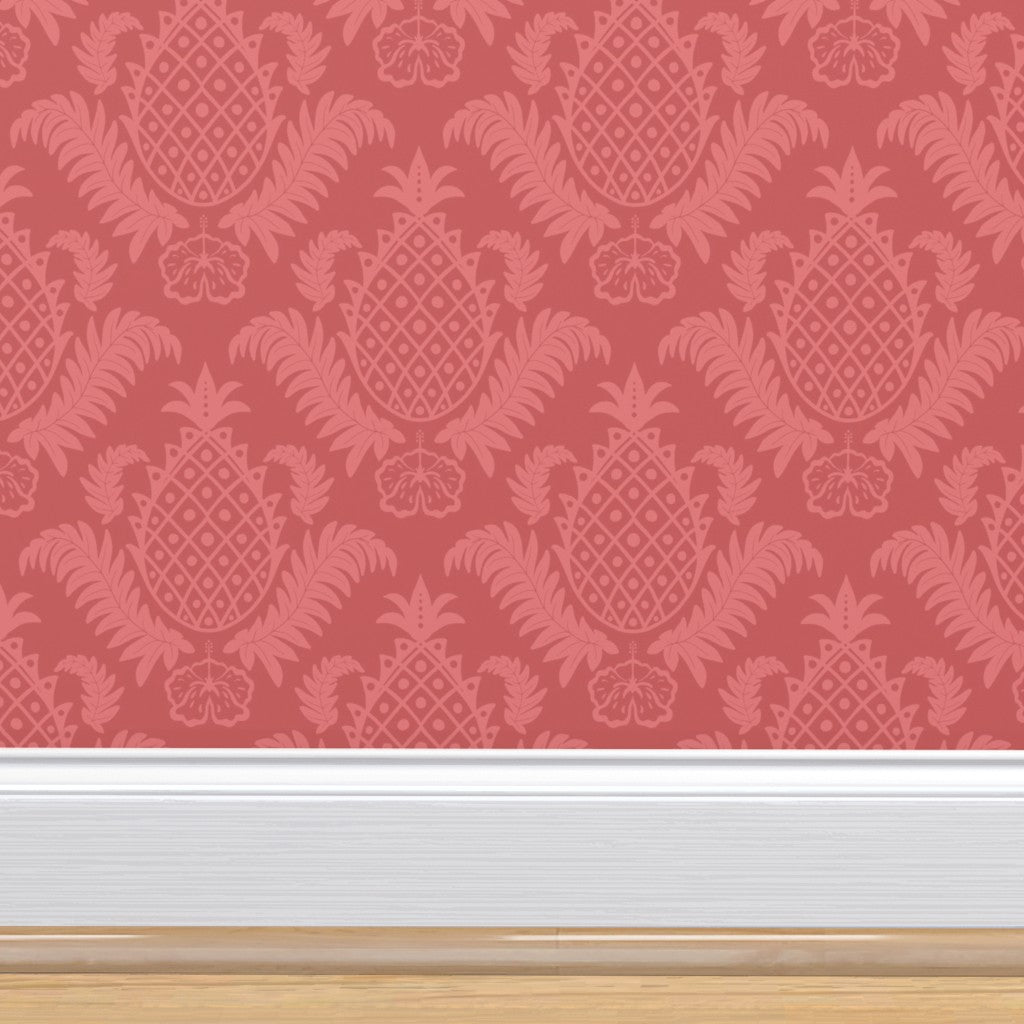 Wallpaper - Damask Pineapple