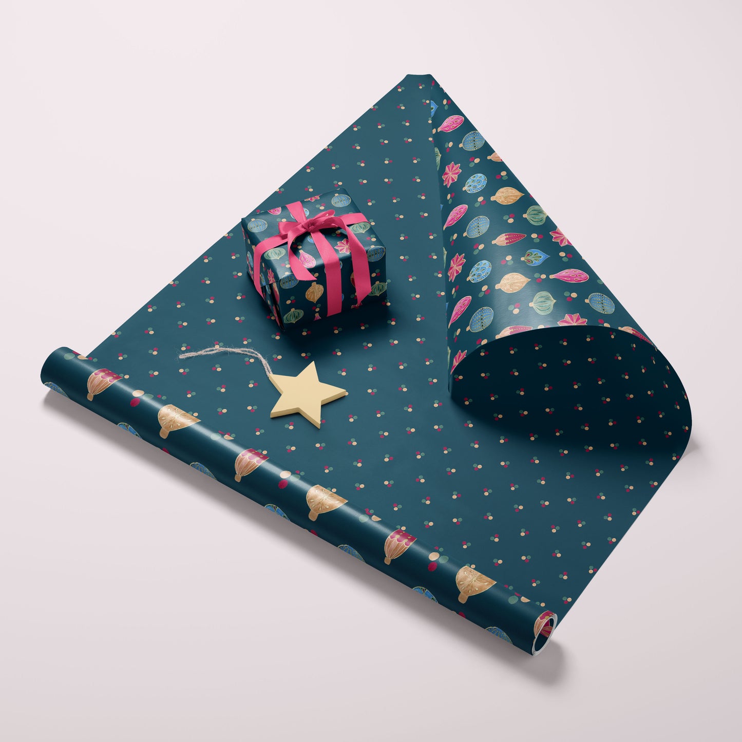 Double Sided Wrapping Paper Sheets - Deco Ornaments