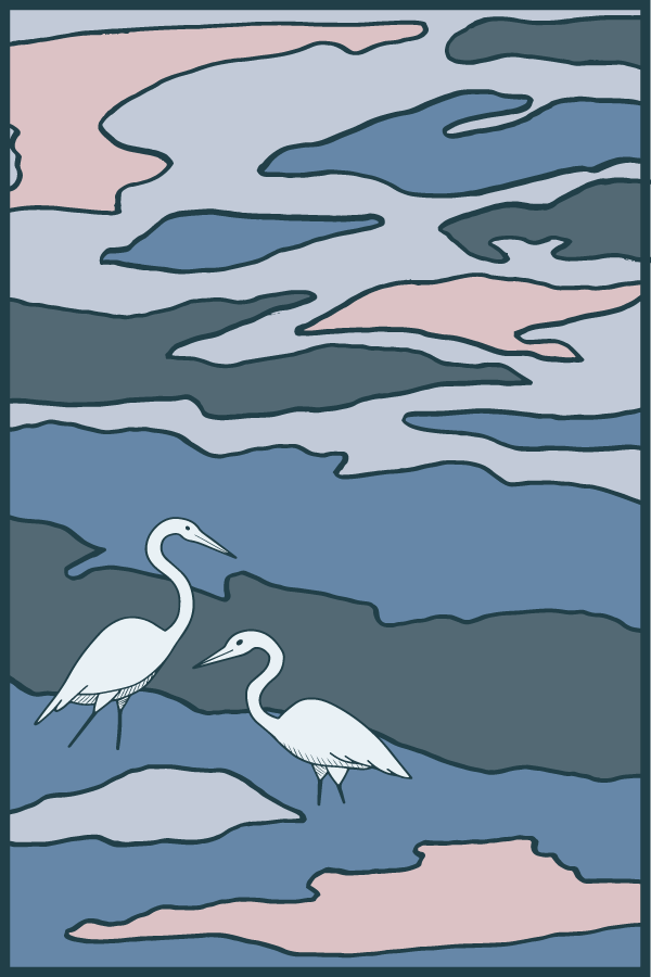 2" x 3" Rectangle Vinyl Sticker - Egret 3