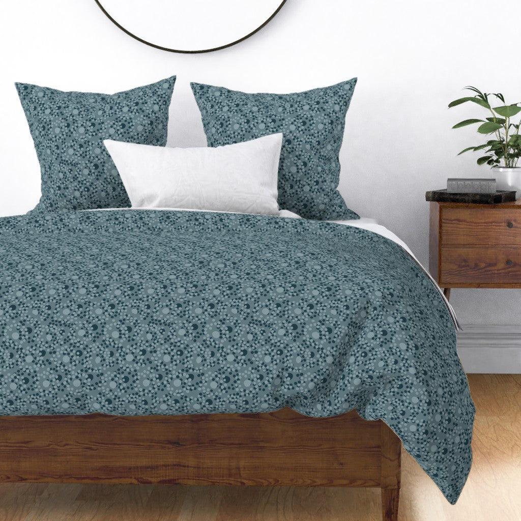 Cotton Duvet Cover Cotton Duvet Cover Circle of Dots Pattern in Sage Green