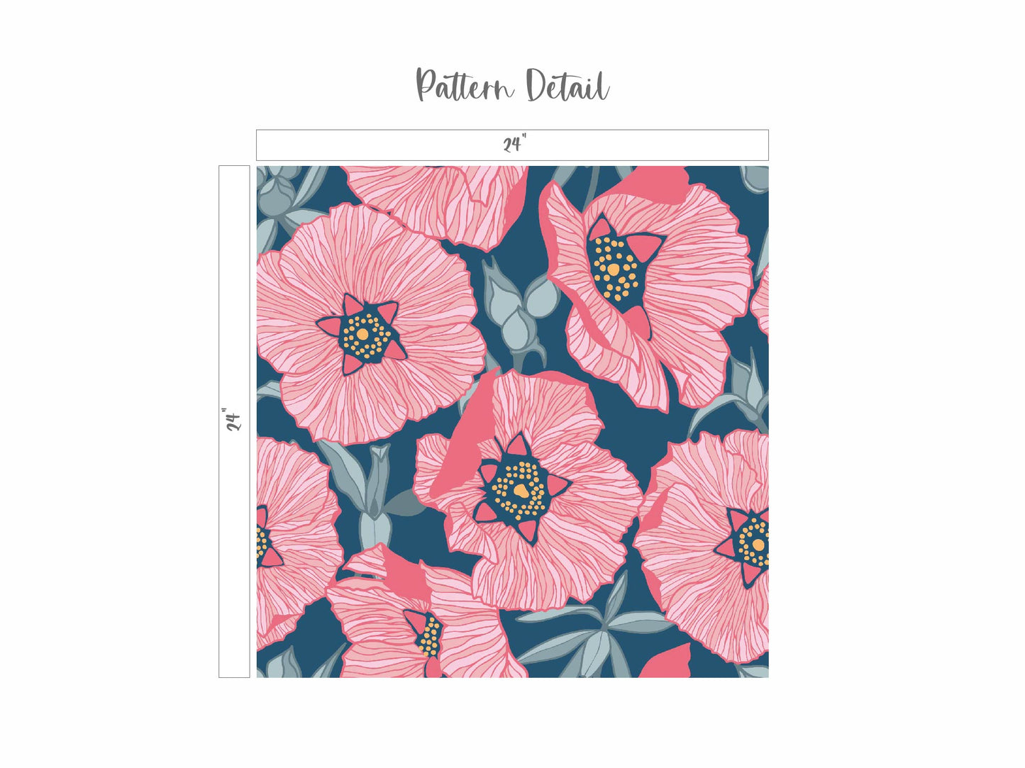 Duvet Cover with Rock Rose Pattern -- pattern detail