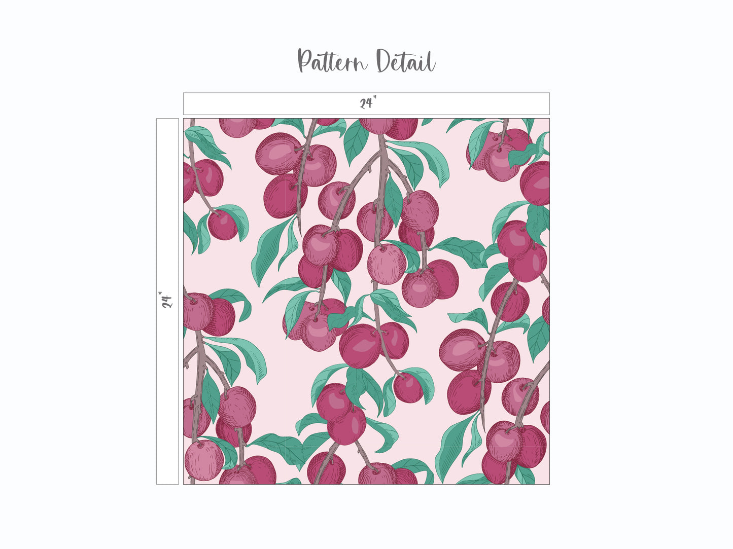 Duvet Cover with Vintage Plum Pattern - pattern detail