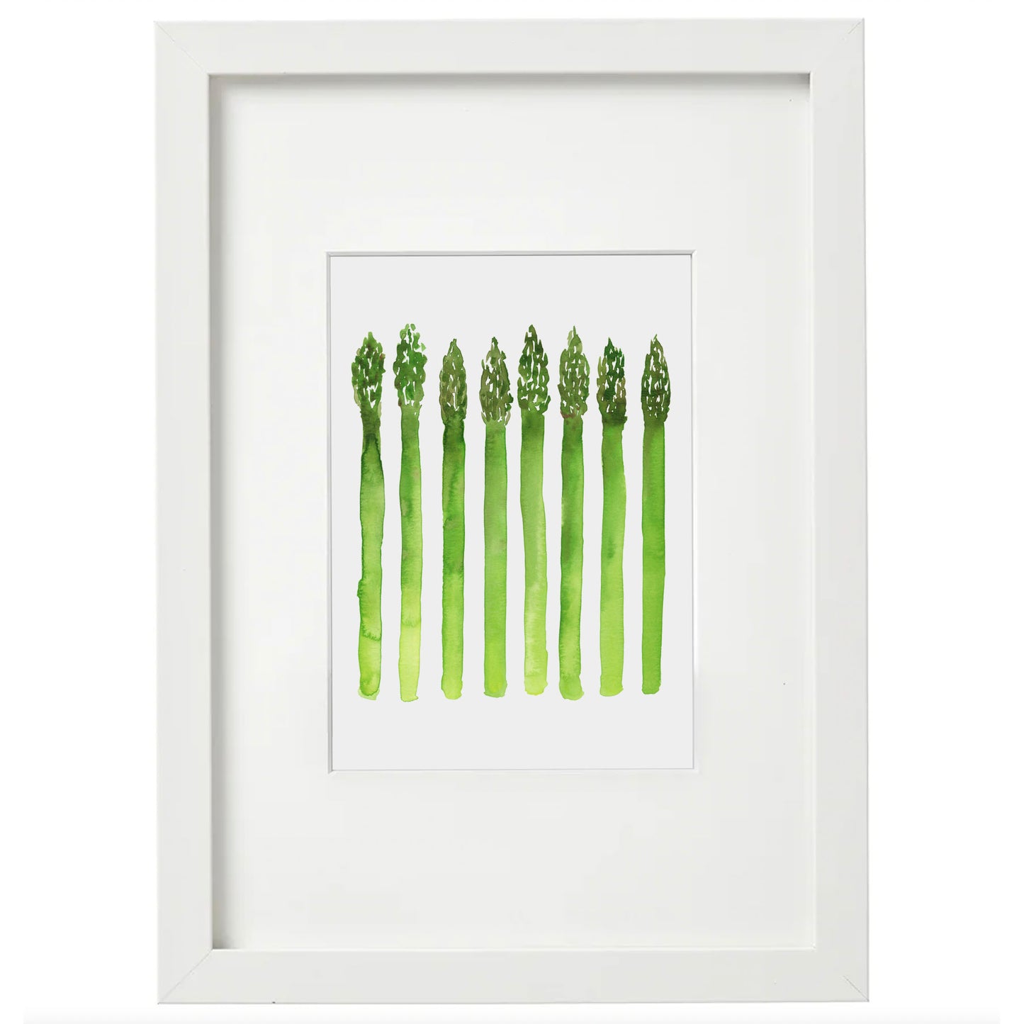 5x7 Framed Watercolor Asparagus Giclée Print