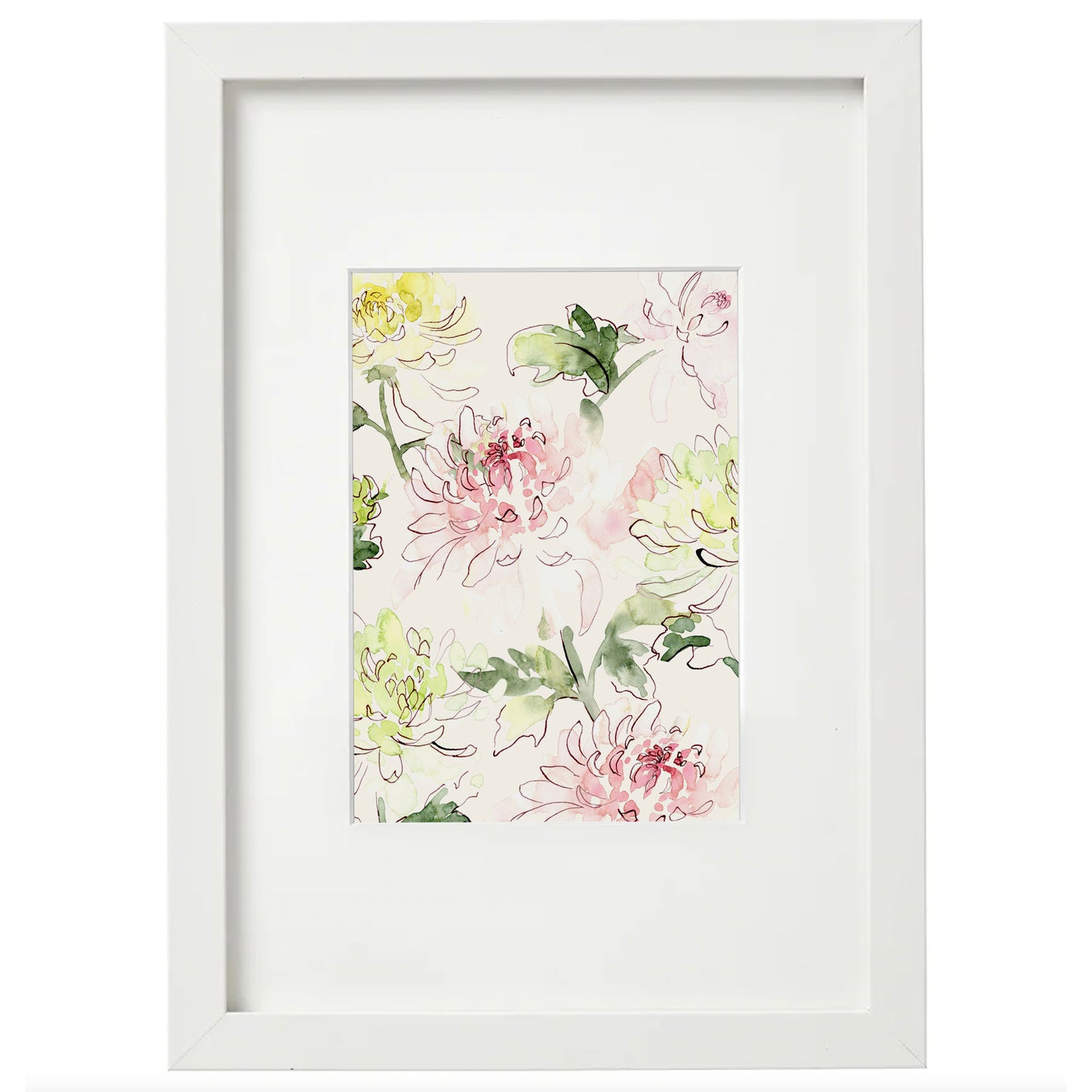 5x7 Framed Chrysanthemum Giclée Print
