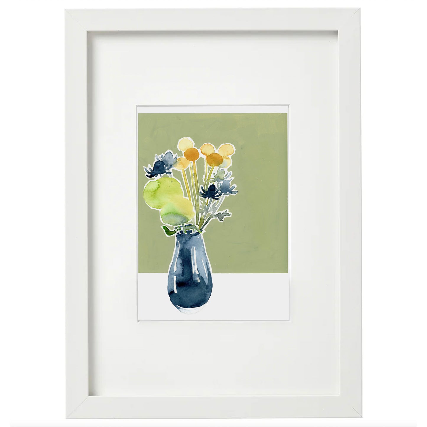 5x7 Framed Thistle Bouquet Giclée Print