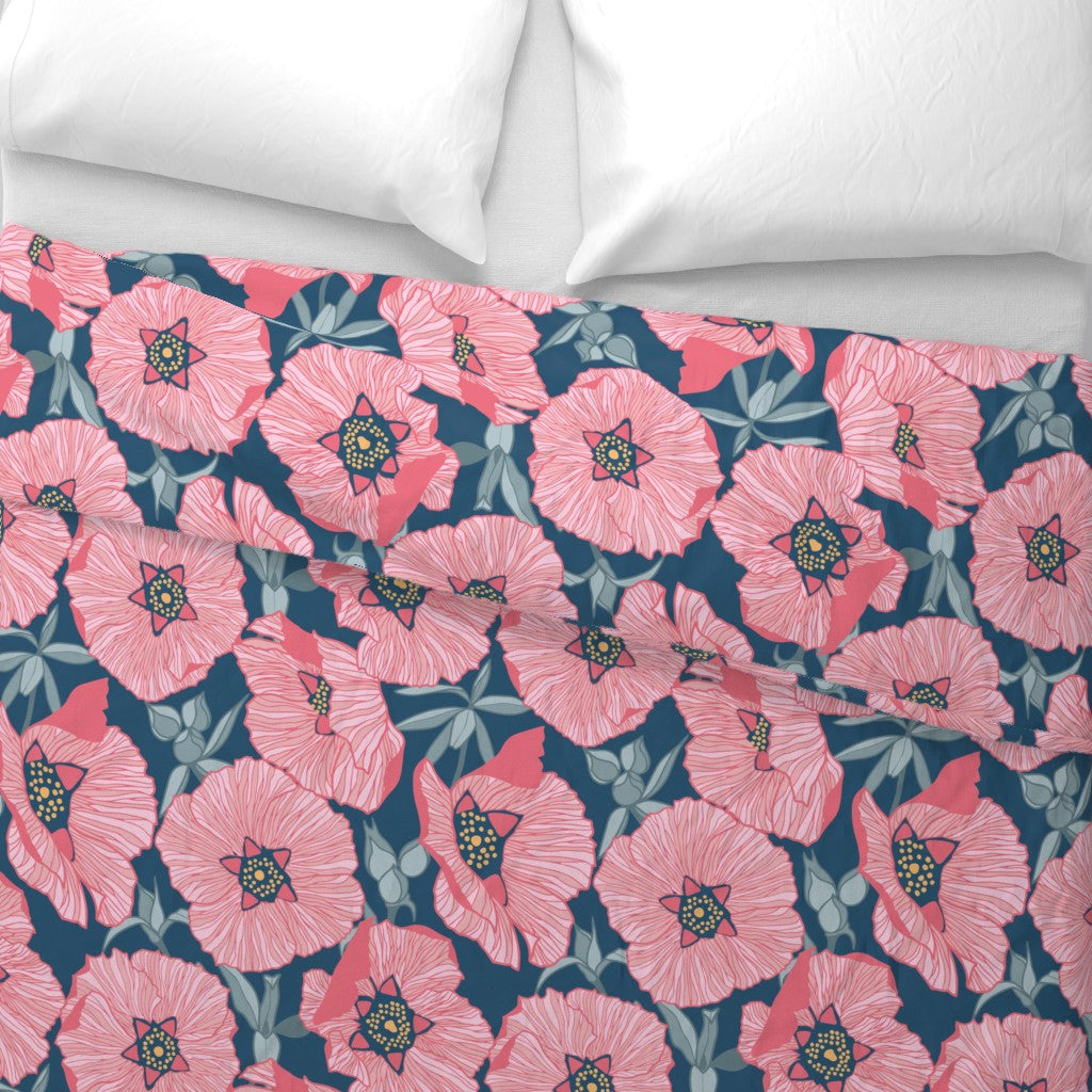 Duvet Cover with Rock Rose Pattern -- top down