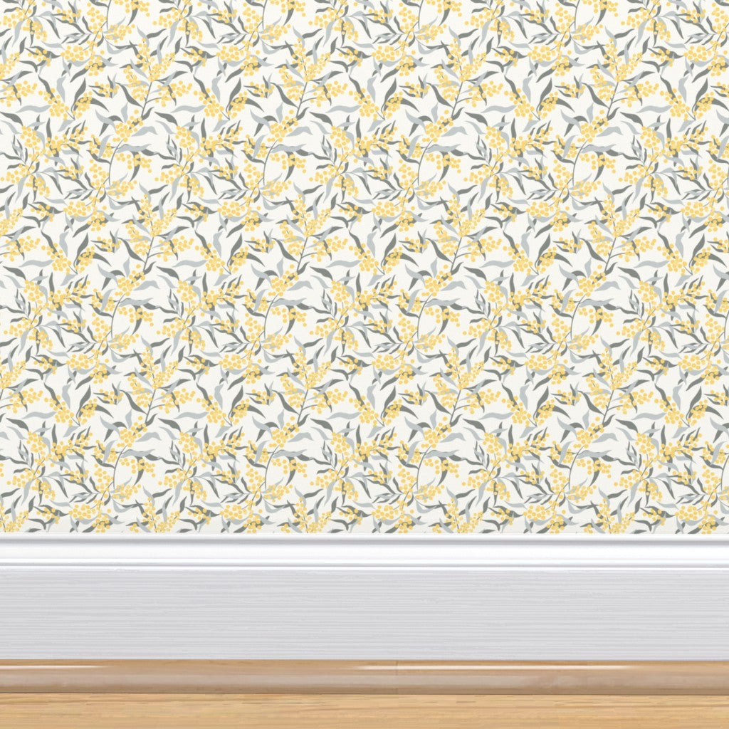Wallpaper - Mimosa, Pale Yellow