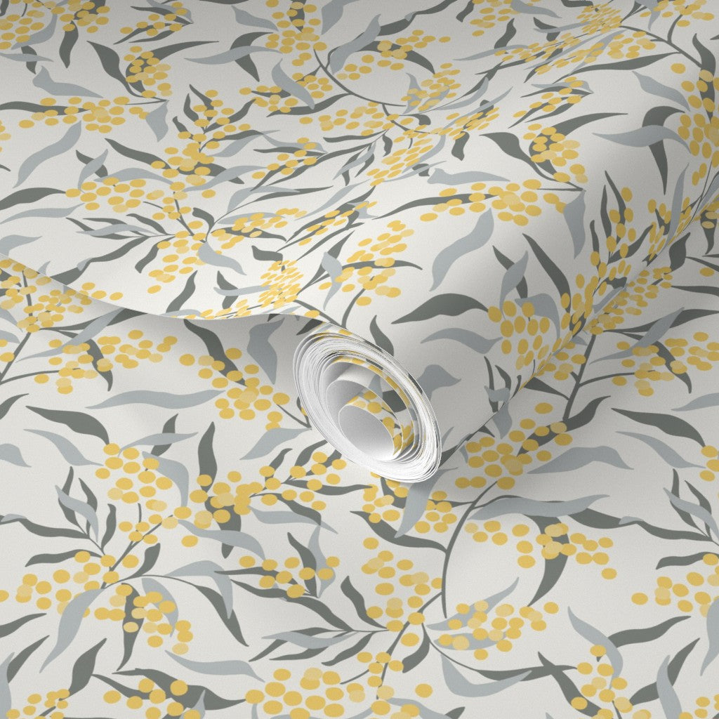 Wallpaper - Mimosa, Pale Yellow