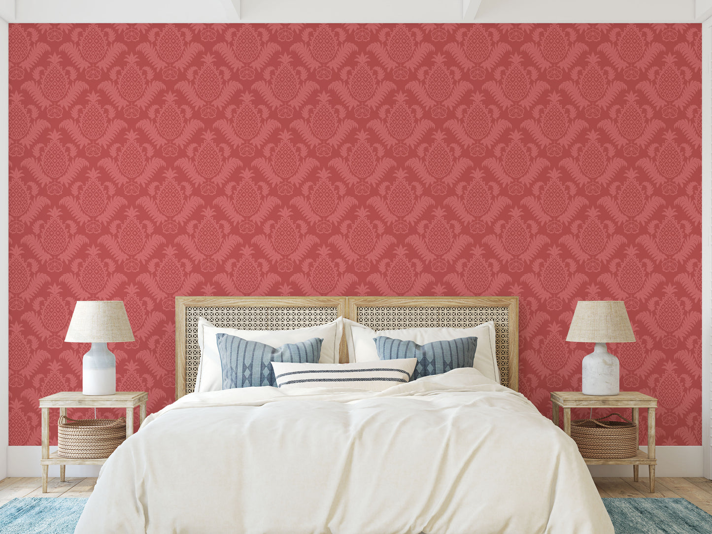 Wallpaper - Damask Pineapple