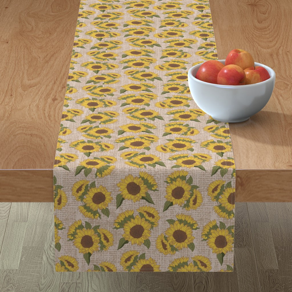 Tablecloth - Sunflowers on Burlap
