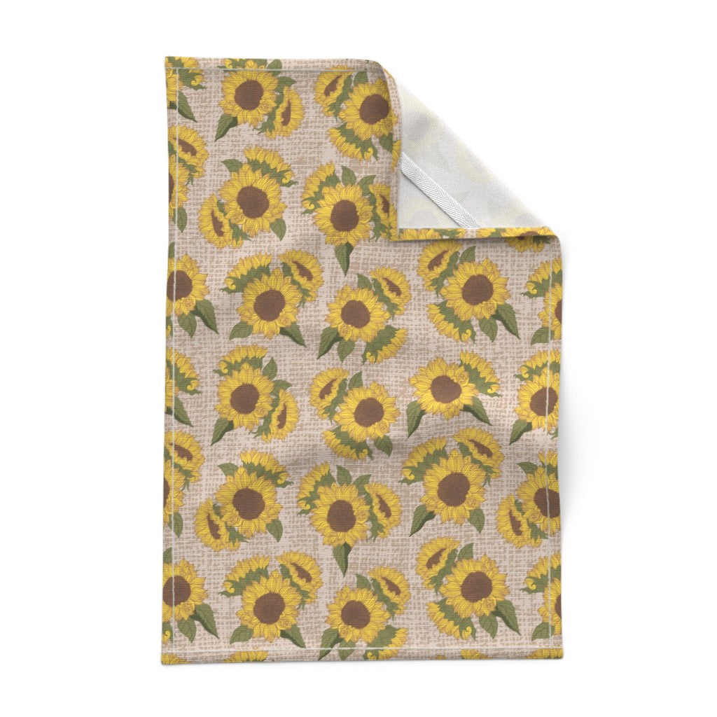 Dish Towel - Sunflower on Burlap