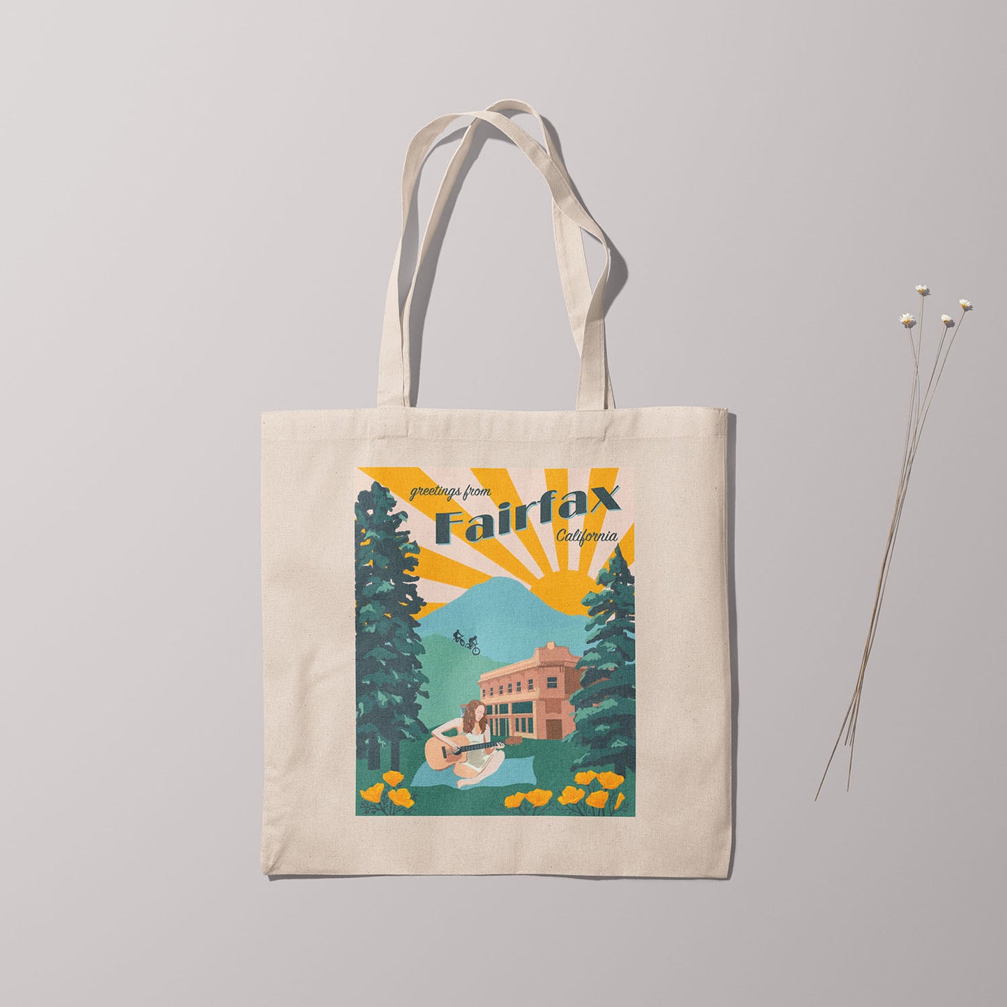 Canvas Tote Bag - Fairfax Travel Print