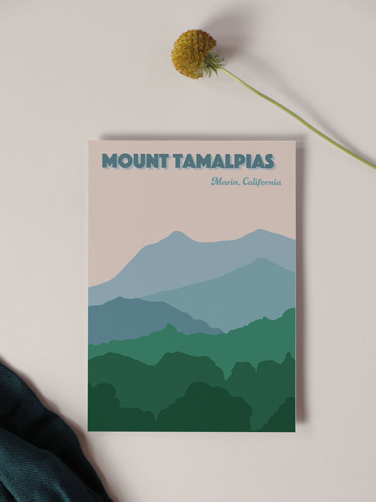 Greeting Card - Mount Tamalpias Vintage Travel Print