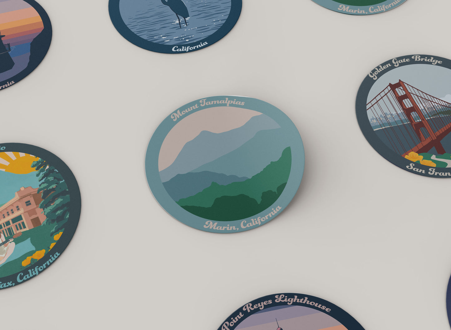 3" Round Vinyl Sticker - Mount Tamalpias