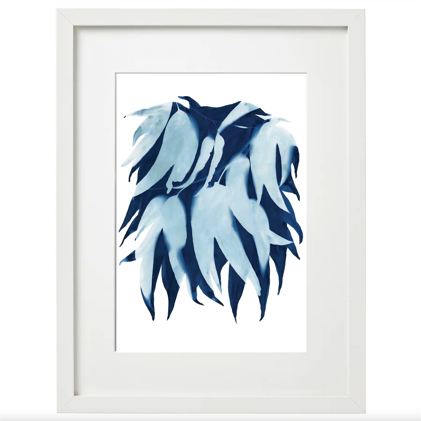 Cyanotype Botanical Art Print - Eucalyptus Branch