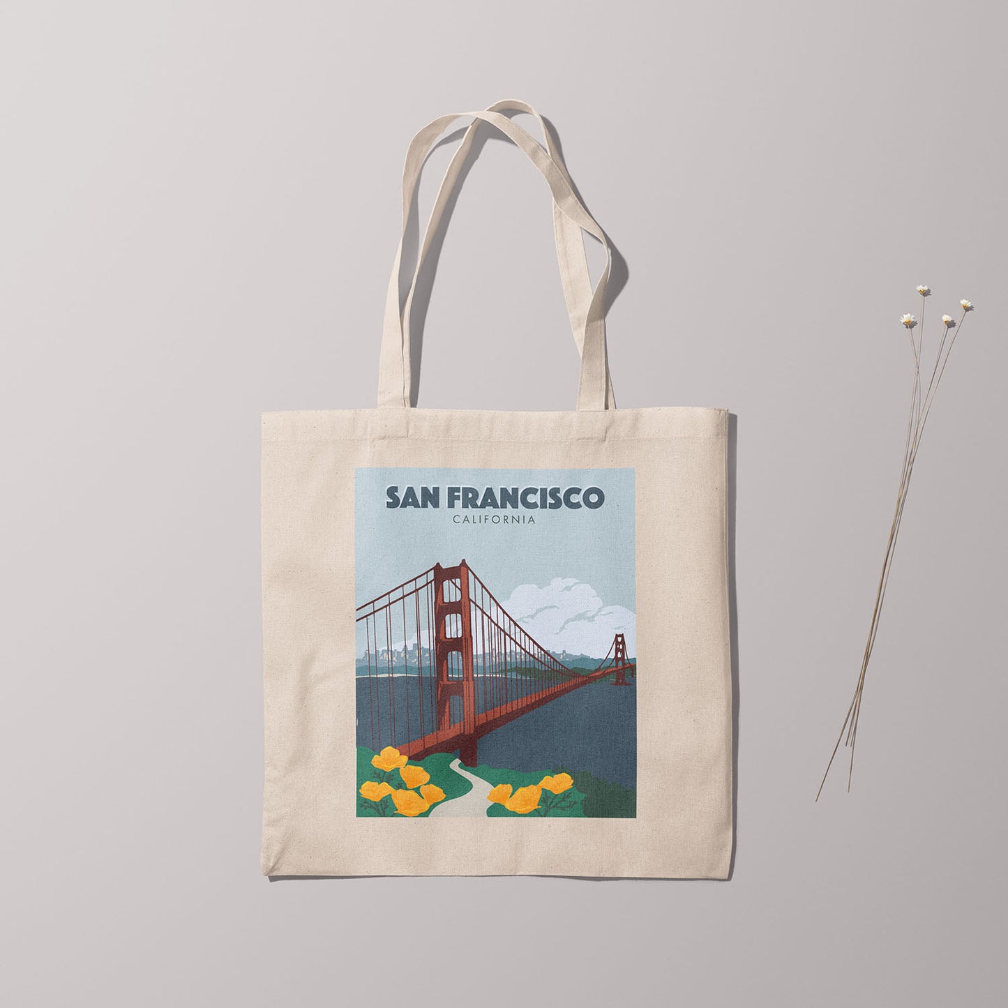 Canvas Tote Bag - San Francisco Vintage Travel Print