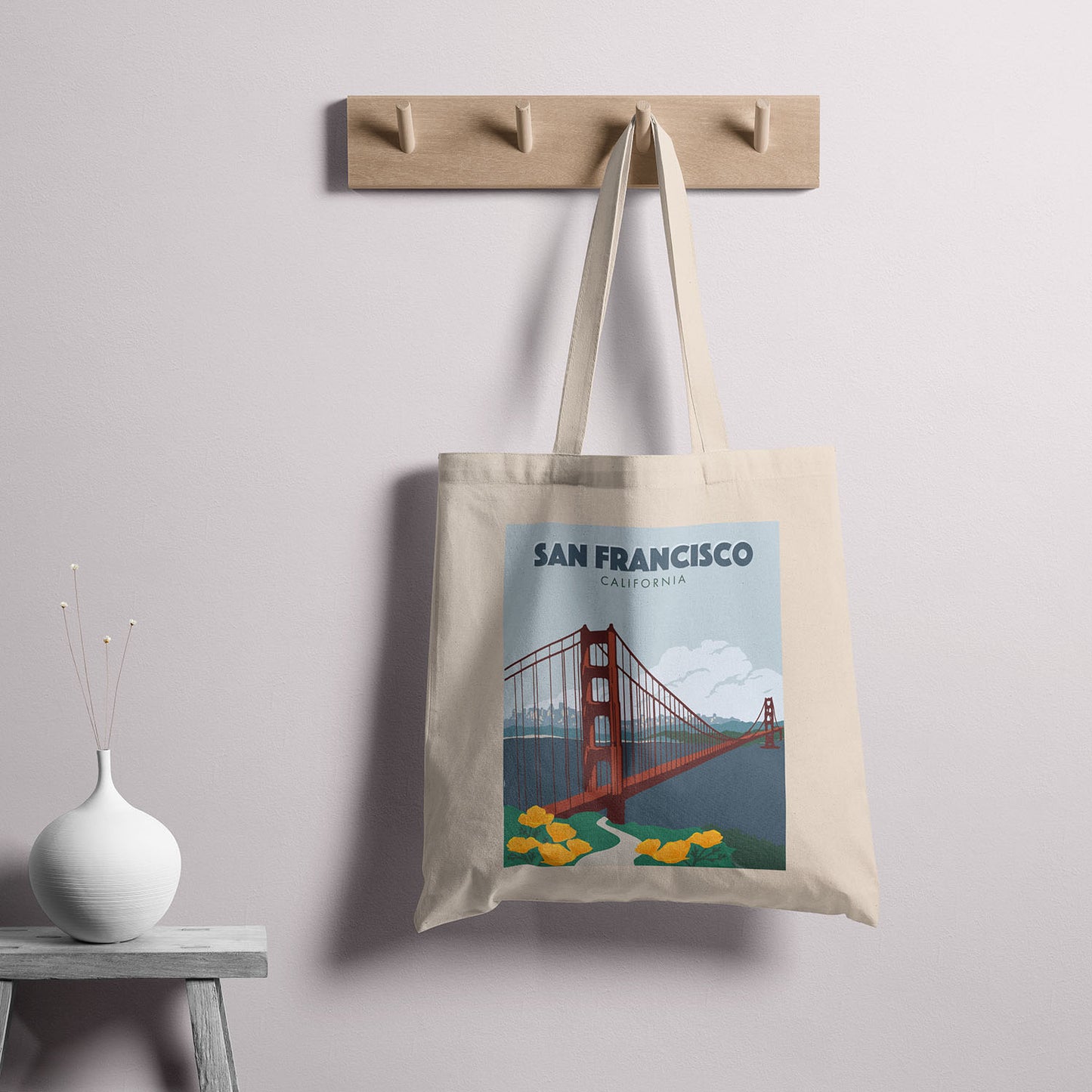 Canvas Tote Bag - San Francisco Vintage Travel Print