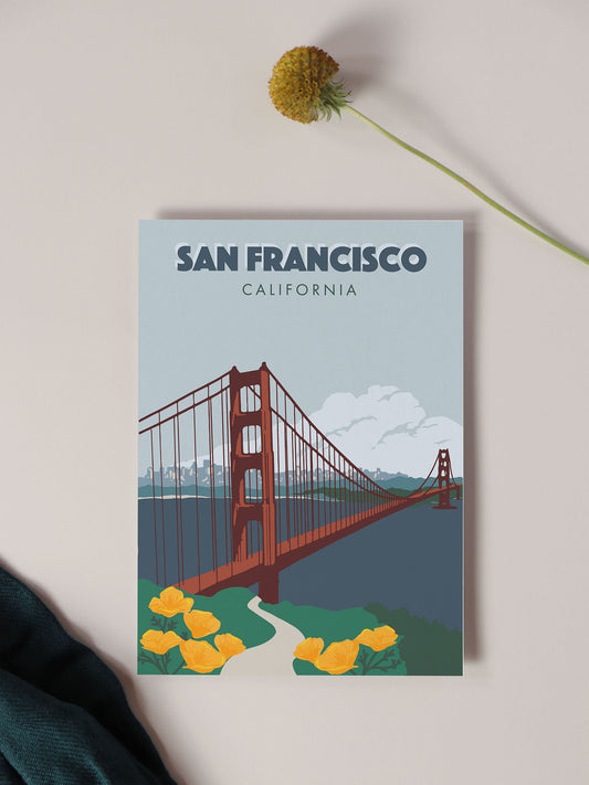 Greeting Card - San Francisco Vintage Travel Print