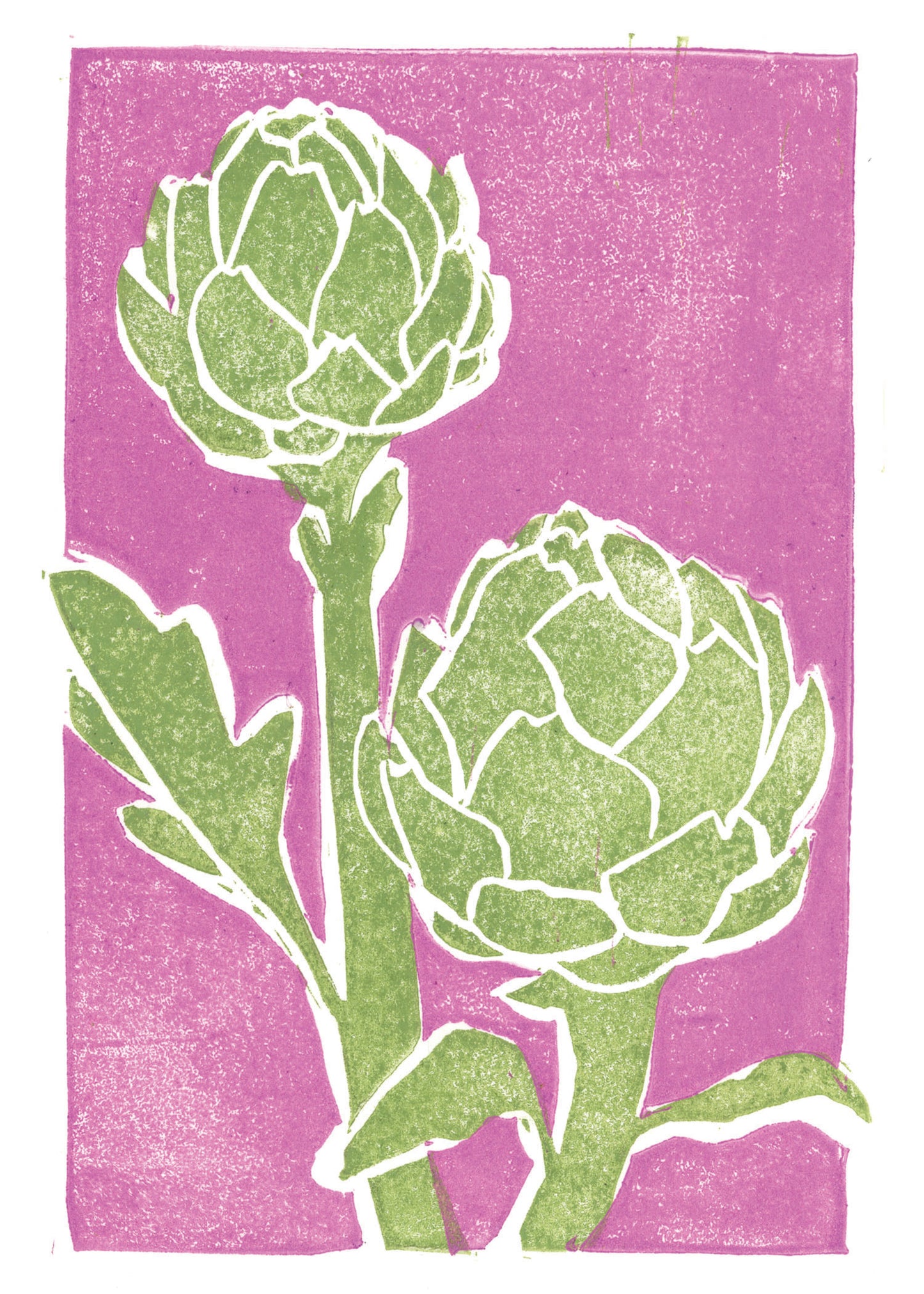 Greeting Card - Artichoke Block Print