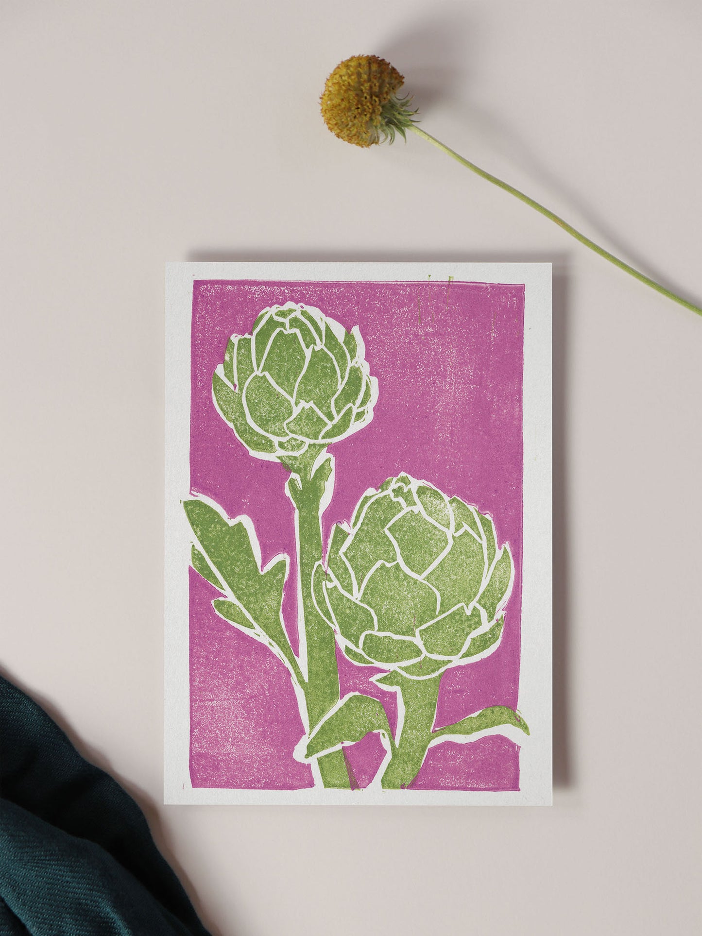 Greeting Card - Artichoke Block Print