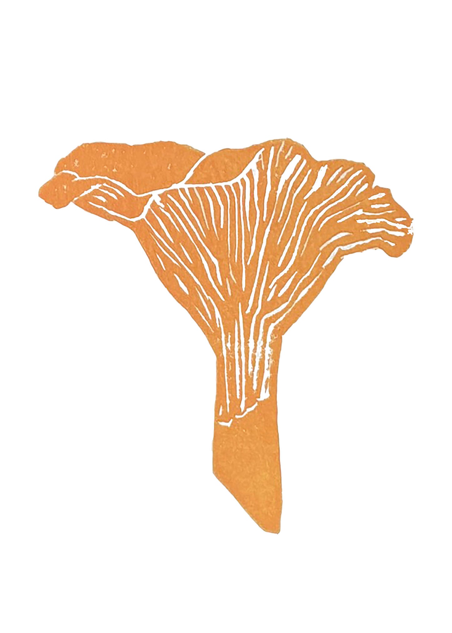 Greeting Card - Chanterelle Block Print