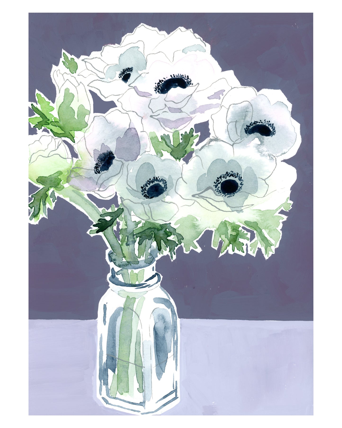 Anemone Watercolor Giclee Art Print