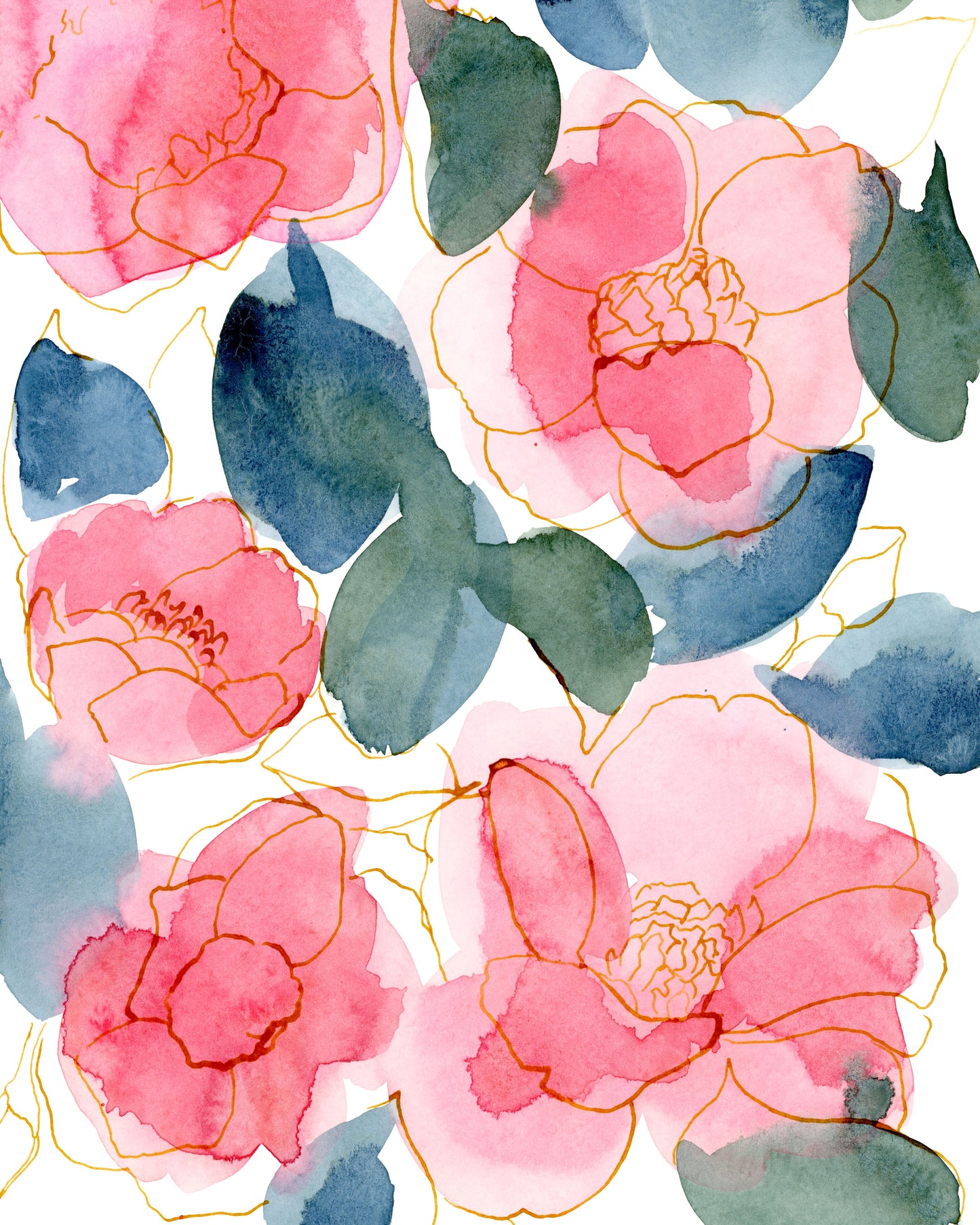 Camillia Watercolor Study Giclée Print