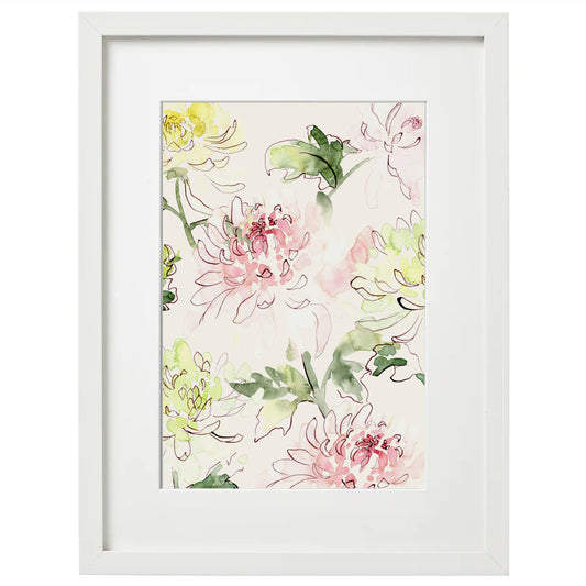 8x10 Framed Chrysanthemum Giclée Print