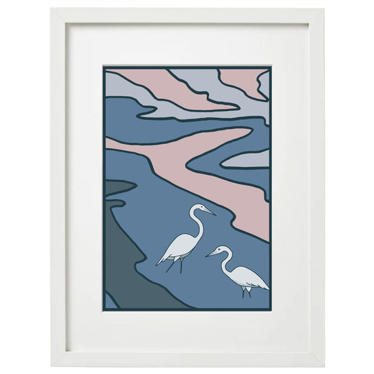 8x10 Framed Egret (1 of 3) Giclée Print