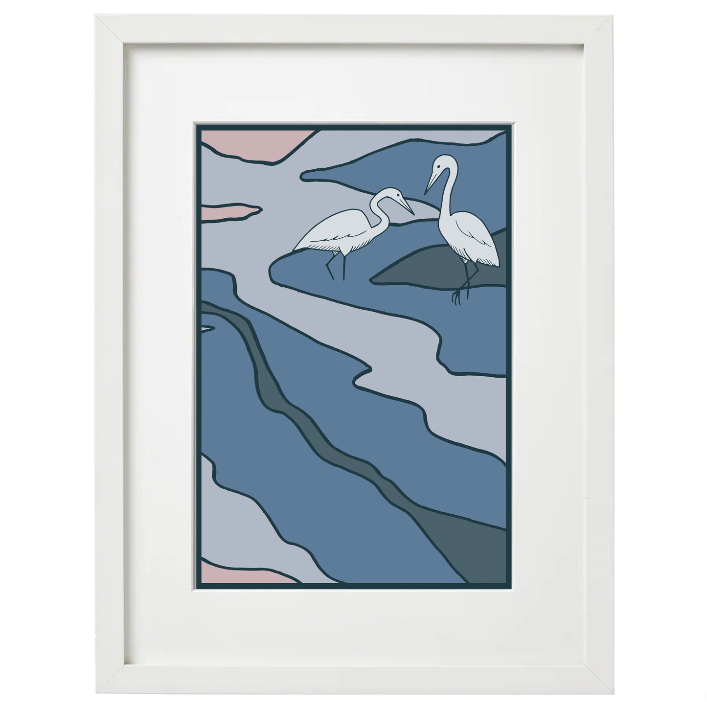 8x10 Framed Egrets (2 of 3) Giclée Print
