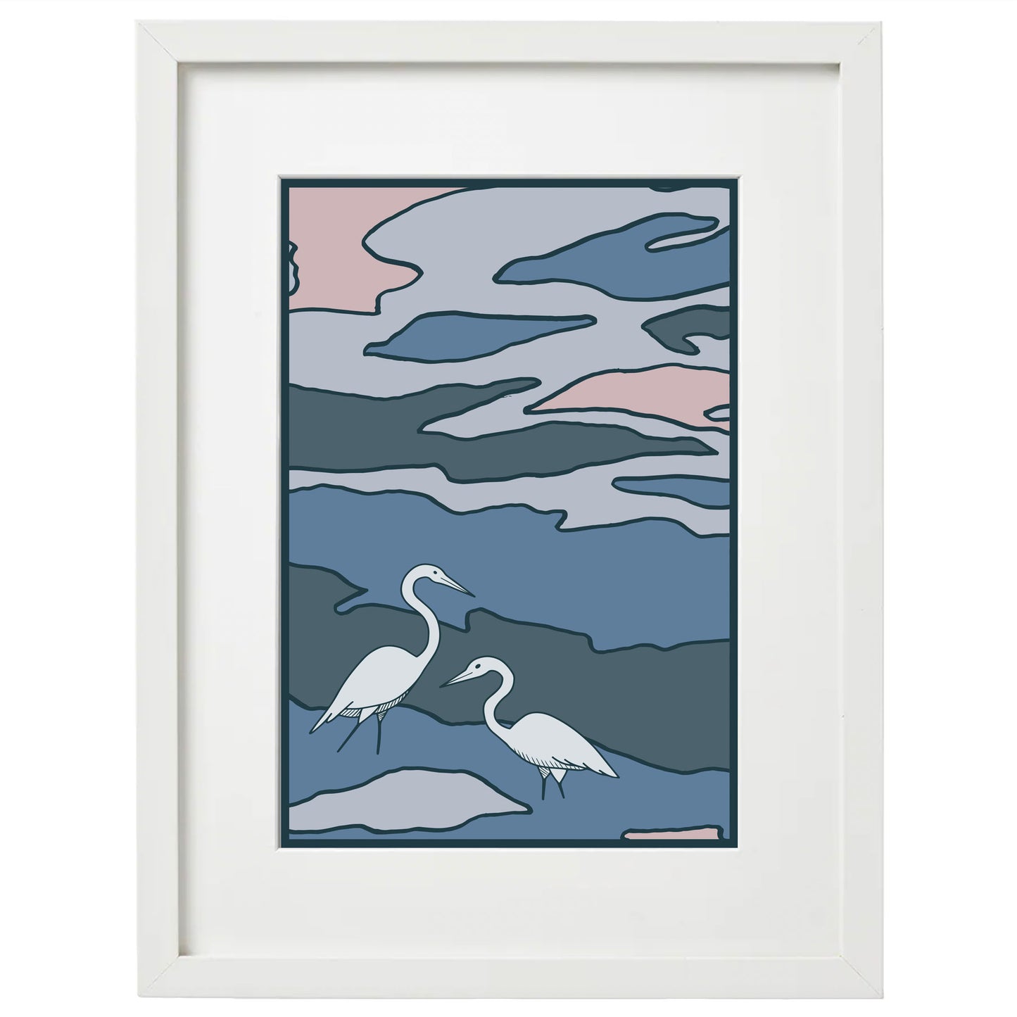 8x10 Framed Egrets (3 of 3) Giclée Print