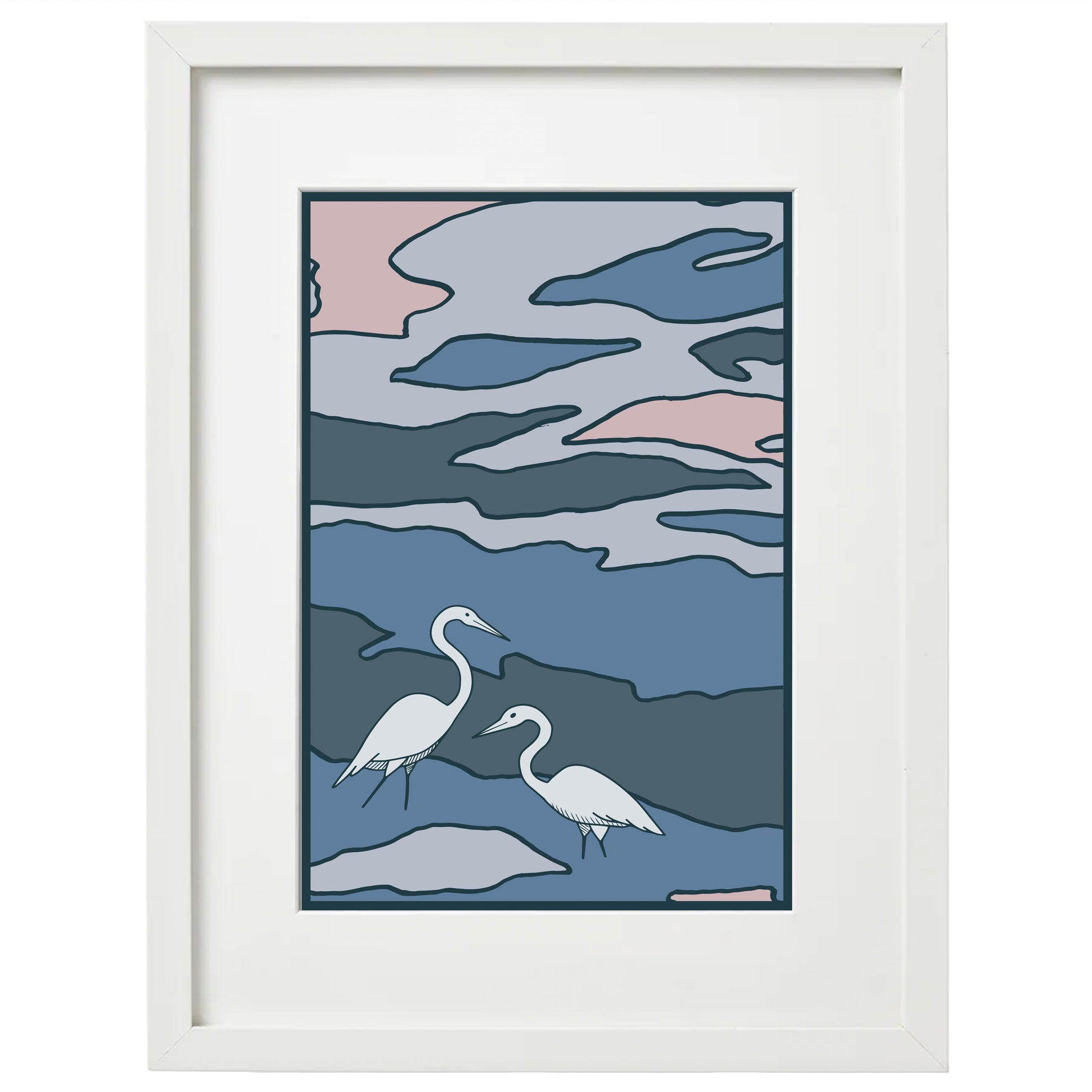 8x10 Framed Egrets (3 of 3) Giclée Print