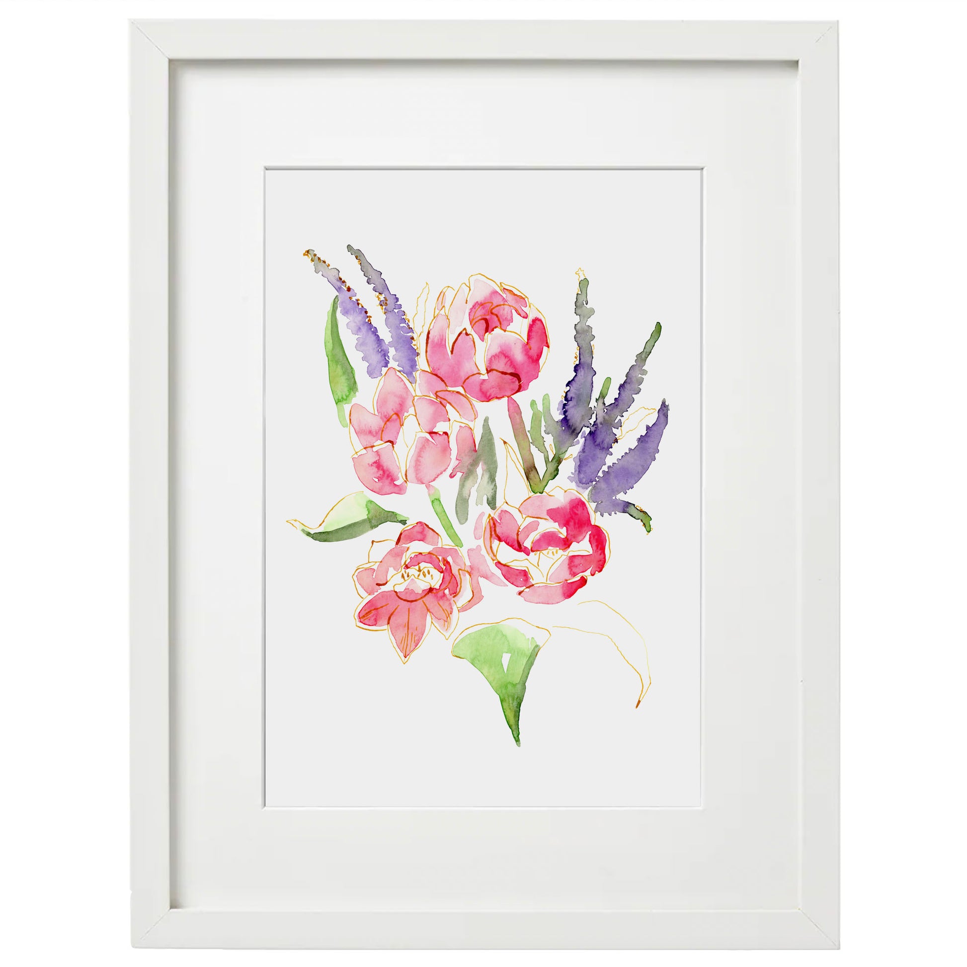 8x10 Framed Pink Tulips Giclée Print