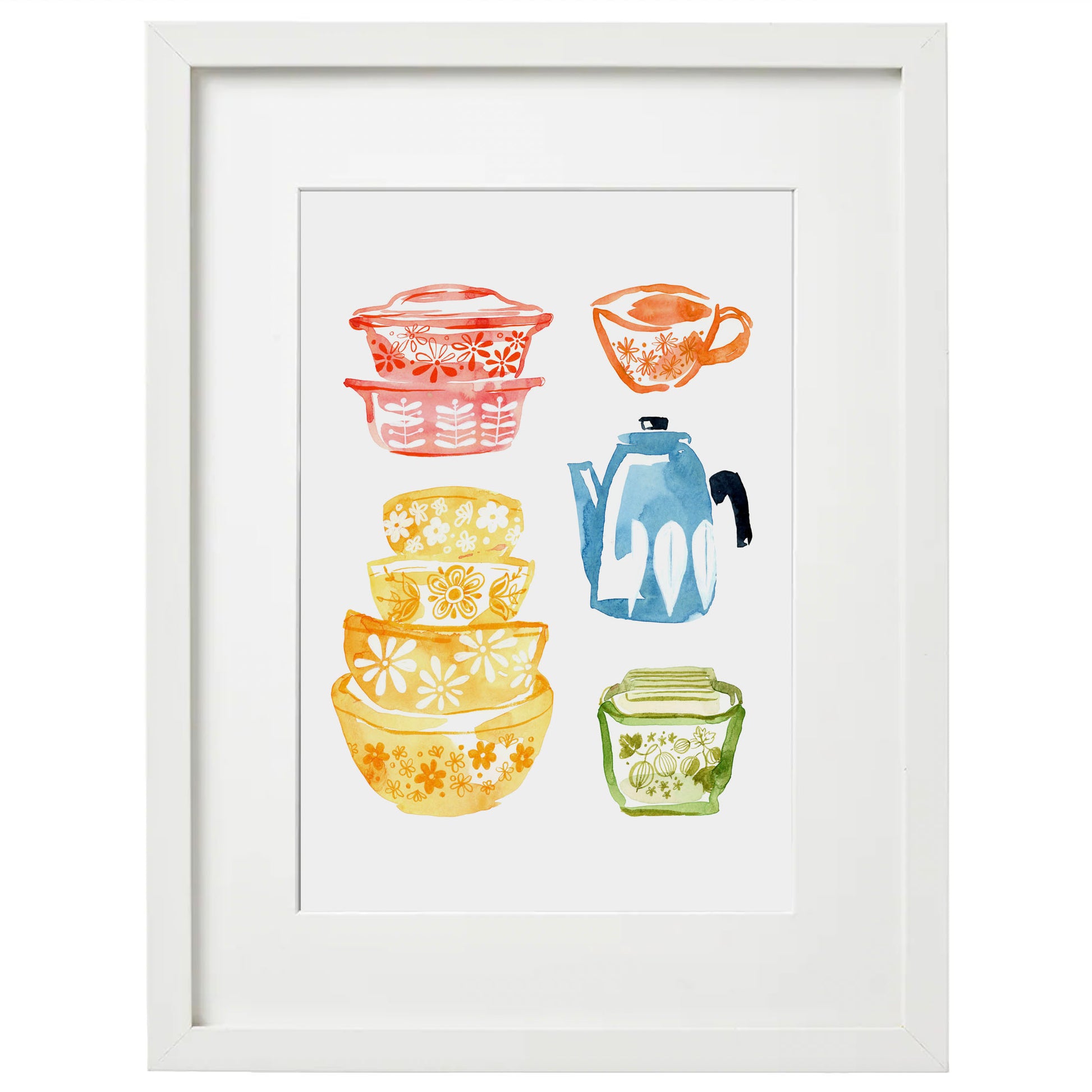8x10 Framed Vintage Pyrex Giclée Print