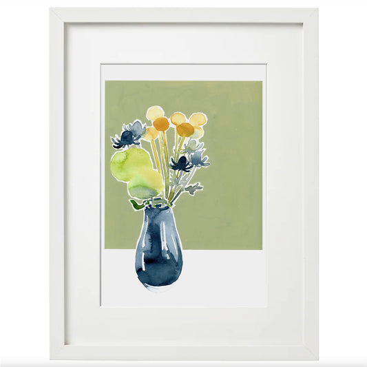 8x10 Framed Thistle Bouquet Giclée Print