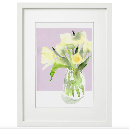 8x10 Framed White Tulip Giclée Print