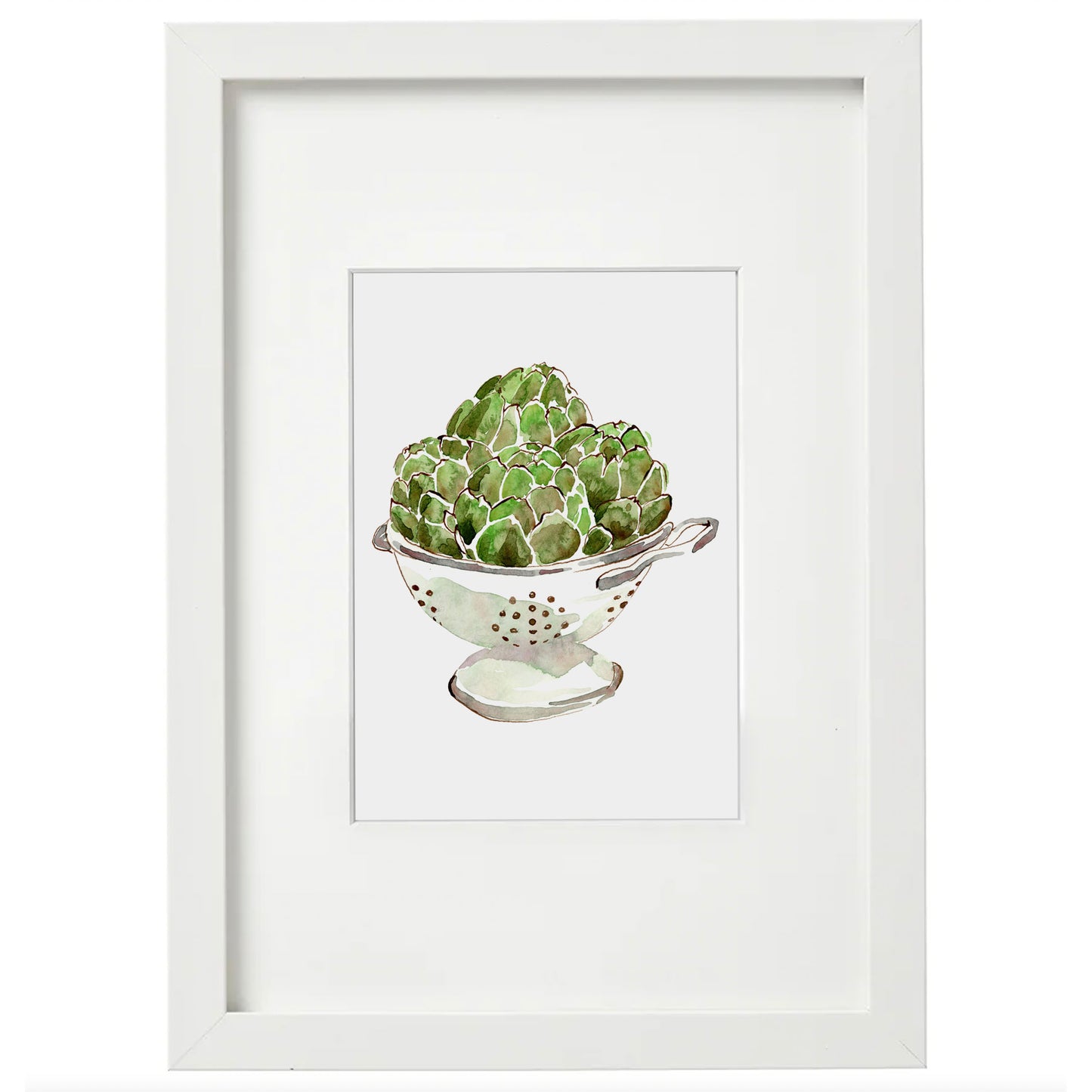 5x7 Framed Watercolor Artichoke Giclée Print
