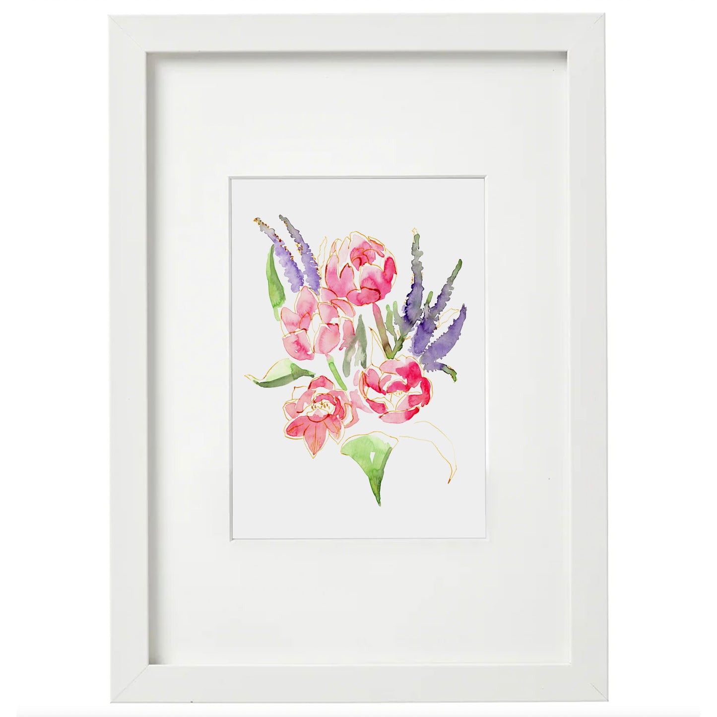 5 x 7 Framed Pink Tulips Giclée Print