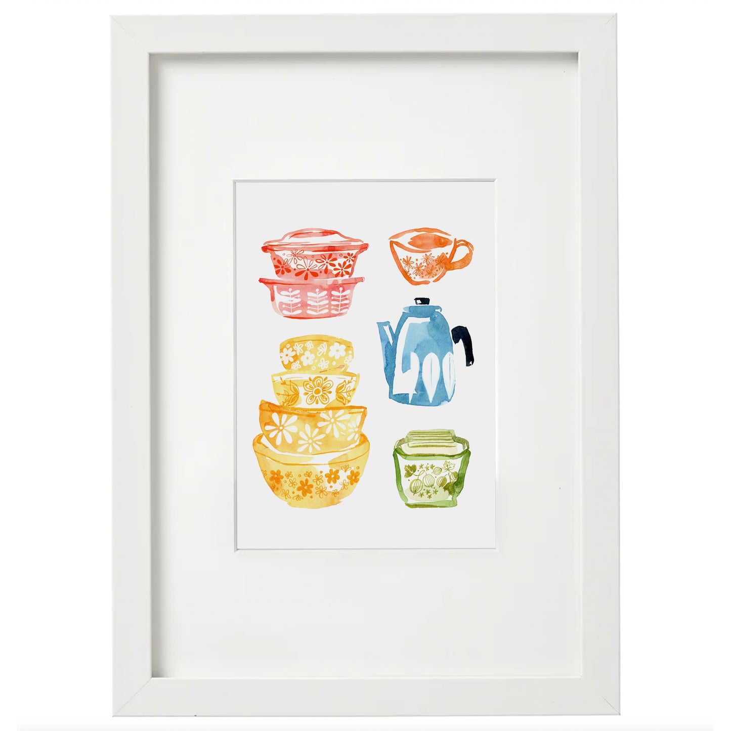 5x7 Framed Vintage Pyrex Giclée Print